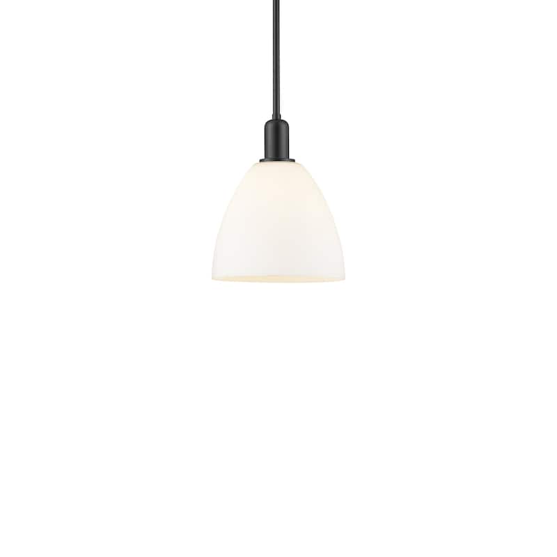Innovations Lighting 716-1S-13-9 Bristol Pendant Bristol 9" Wide Mini - Matte Black / Matte White