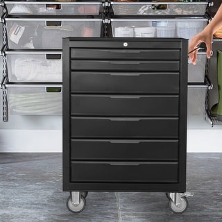 7-Drawer Rolling Metal Tool Box Chest Cabinet with Wheels and Cylinder Locking for Garage,Warehouse,Work Shop