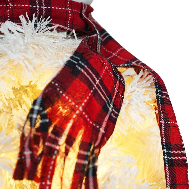 4 FT Pre-lit Hinged Full Tree, Snowman-Shaped Artificial Christmas Tree with LED Lights and 380 Branch Tips for Festival