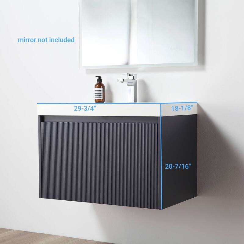Floating Bathroom Vanity with Sink, Wall Mounted Vanity
