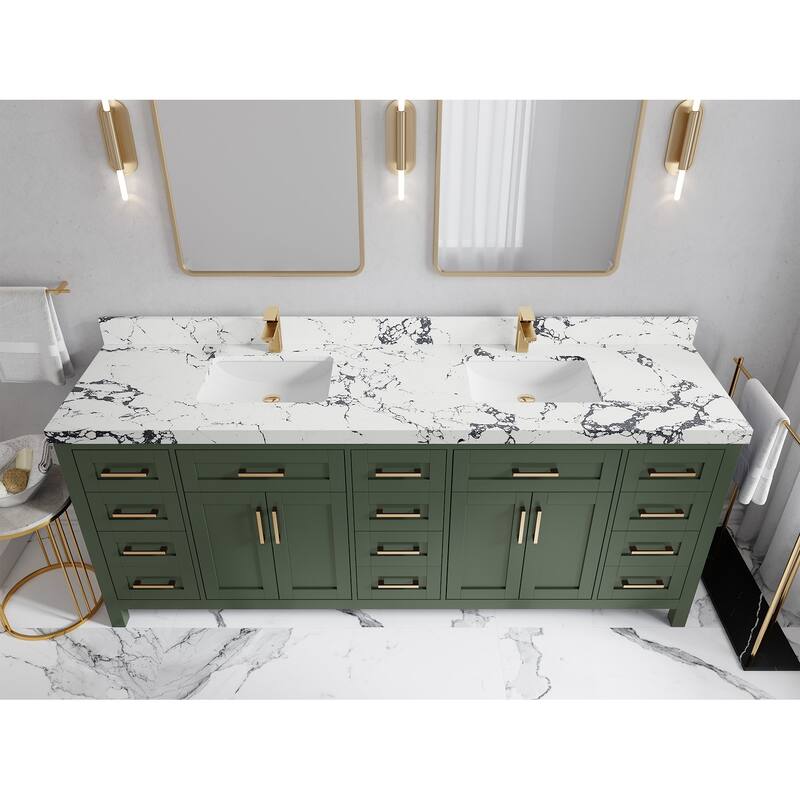 Willow Collections 84 in. W x 22 in. D Cambridge Double Sink Bathroom Vanity with Countertop