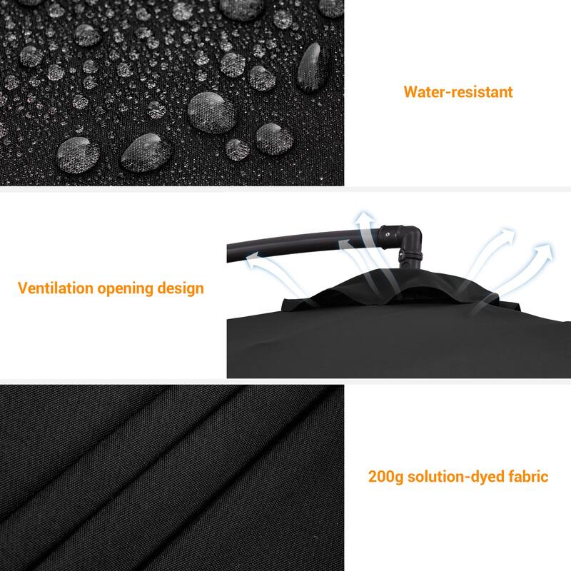 LIVOOSUN 10ft Patio Offset Umbrellas,Hanging Market Patio Umbrella