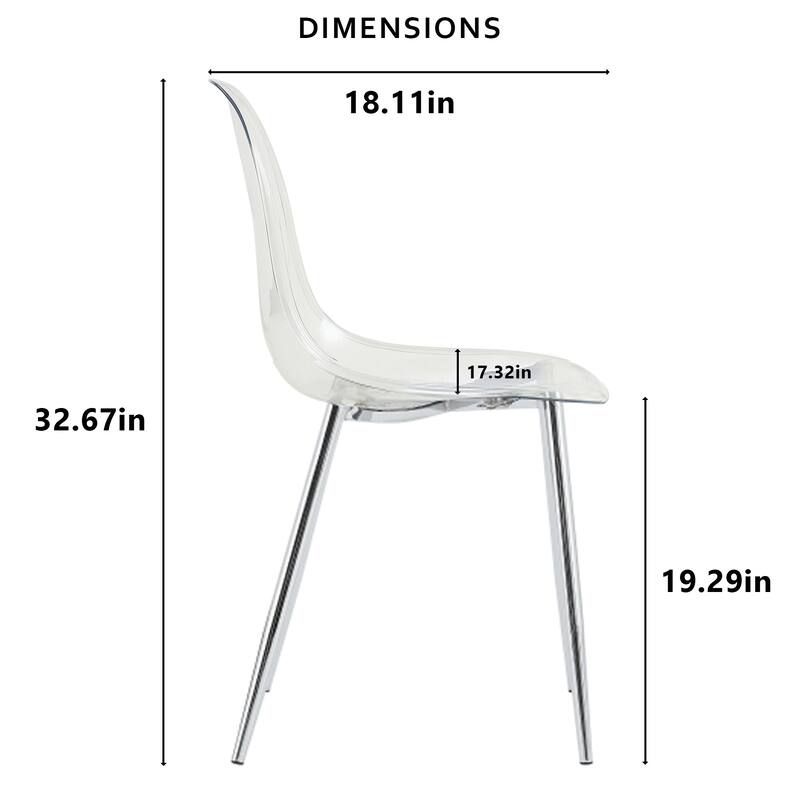 Modern Kitchen Transparency Dining Room Chairs Set of 6