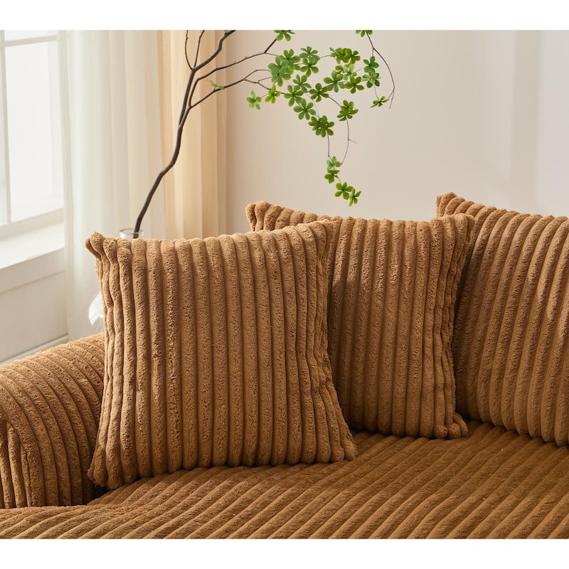 127"Corduroy L-Shaped Sectional Sofa with High-Resilience Foam, 10 Back Cushions, and No Assembly Required