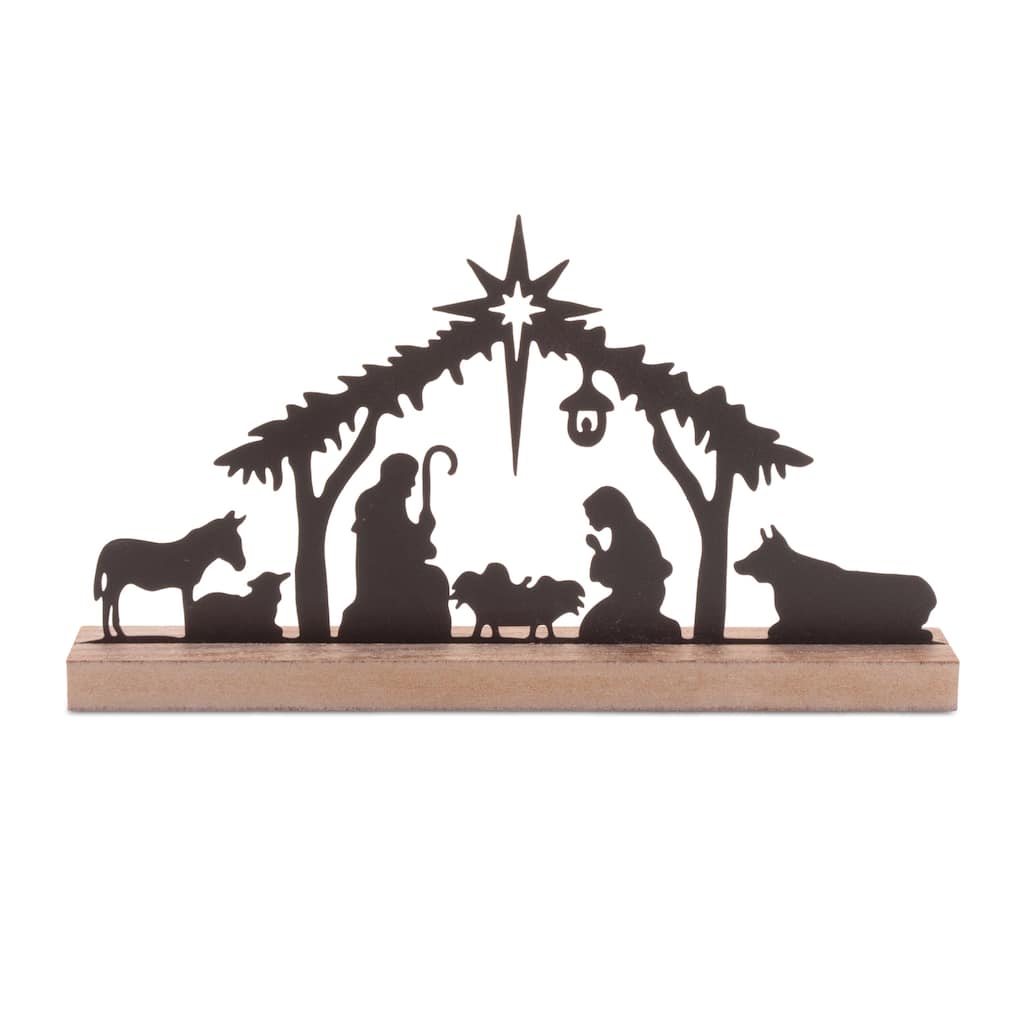Holy Family Nativity with Animals Silhouette Décor