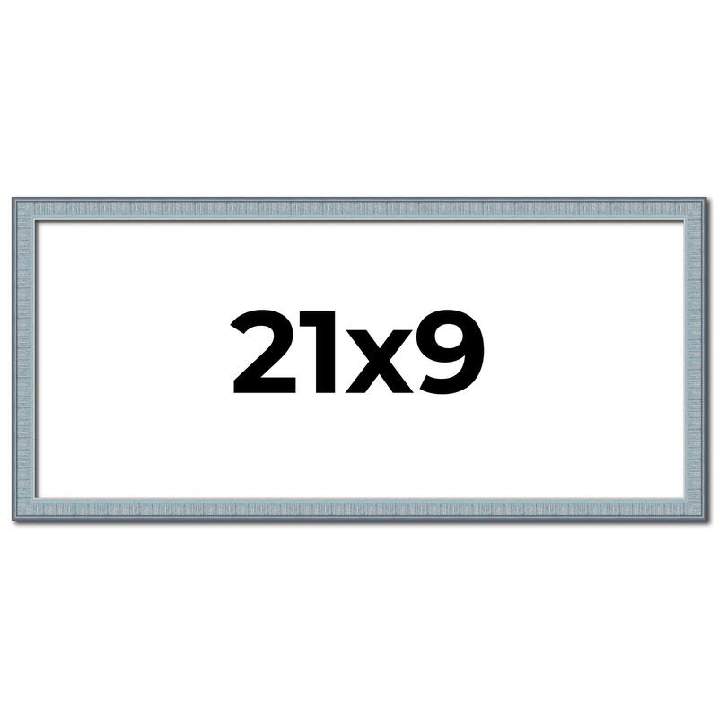 21x9 Frame Rustic Sky Blue Solid Wood Picture Frame | 0.75 Inch