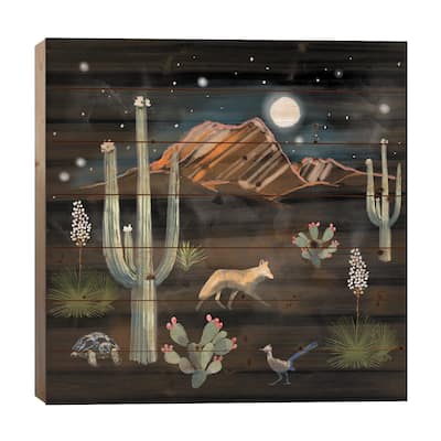 Desert Dwellers Print On Wood by Thomas Little - Multi-Color