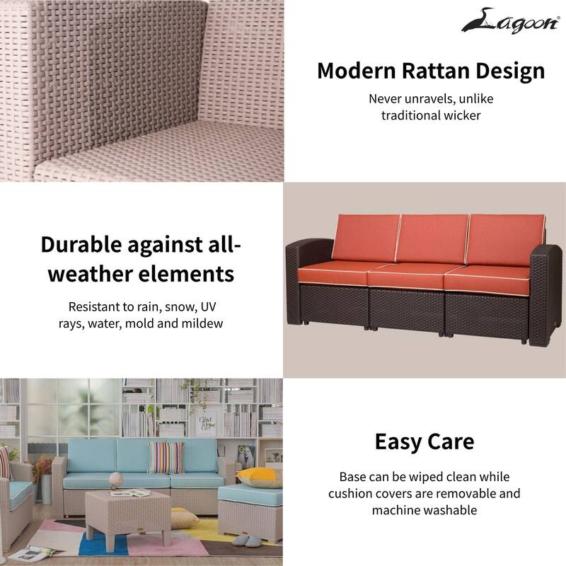 Magnolia Resin All-Weather Sofa with Cushions