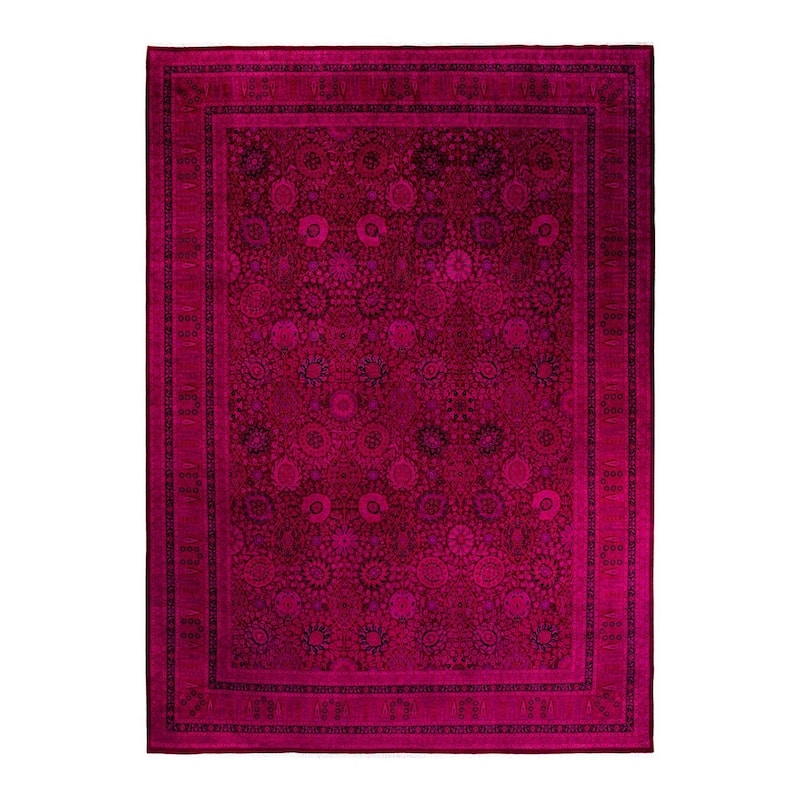 Fine Vibrance, One-of-a-Kind Hand-Knotted Area Rug - Pink, 10' 2" x 13' 10" - 10' 2" x 13' 10"
