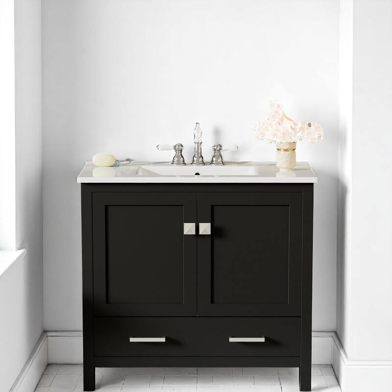 Modern 72 Inch Bathroom Vanity with Sink Combo, Solid Wood Frame, Divided Drawer, Ample Storage, Freestanding Cabinet
