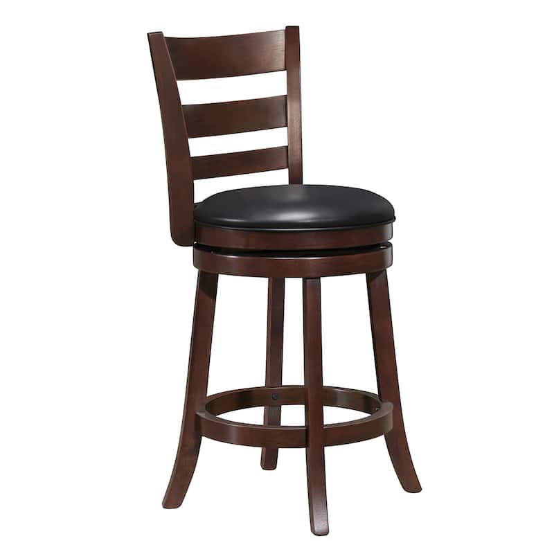 Verona Swivel High Back Counter Height Stool by iNSPIRE Q Classic - Cherry-Ladder Back