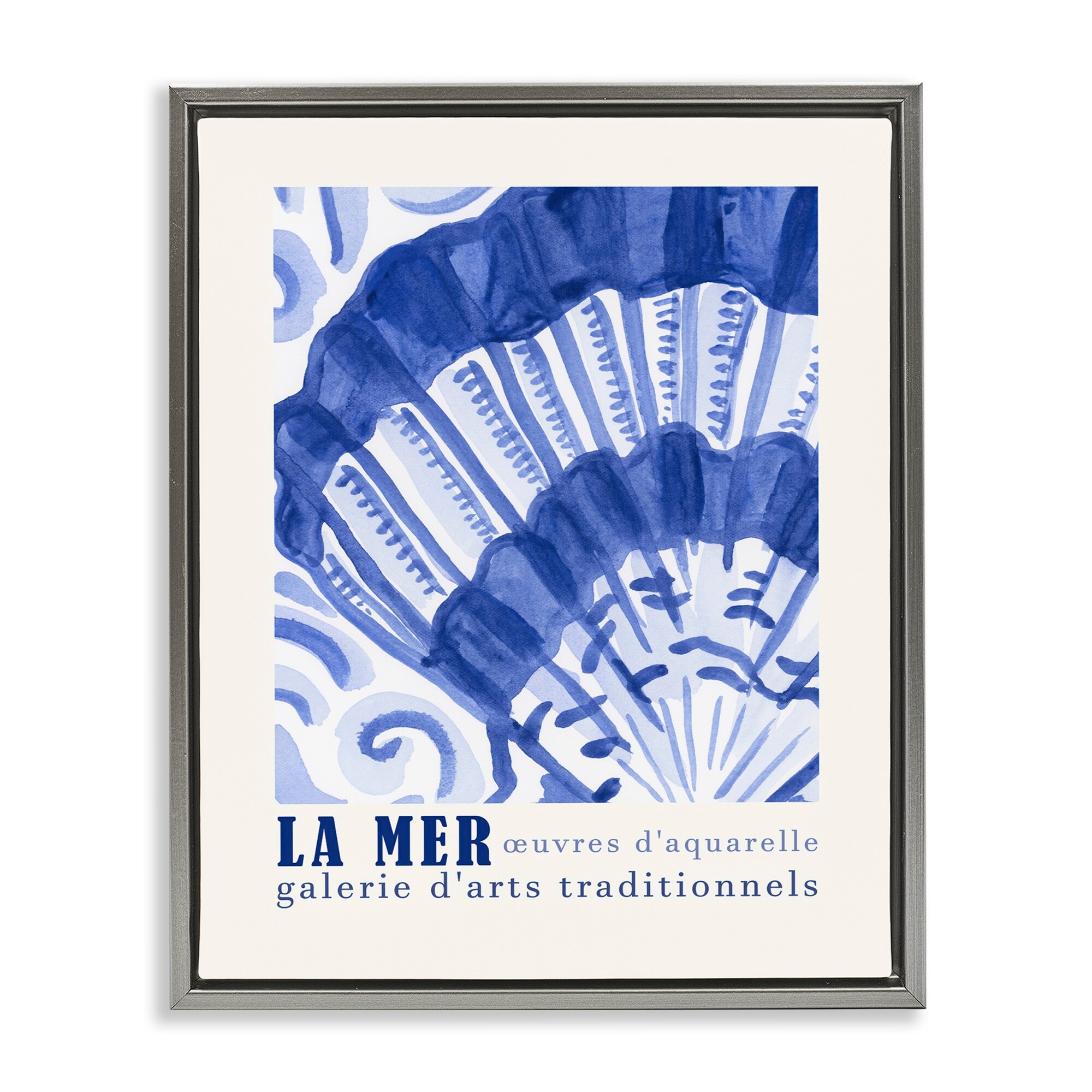 Stupell Nautical Shell Gallery Show Framed Floater Canvas Wall Art Design By June Erica Vess