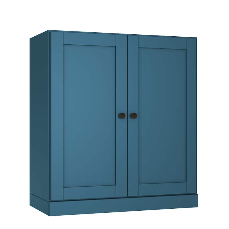Palace Imports 100% Solid Wood 3-Shelf Bookcase with Shaker Doors and Adjustable Shelves