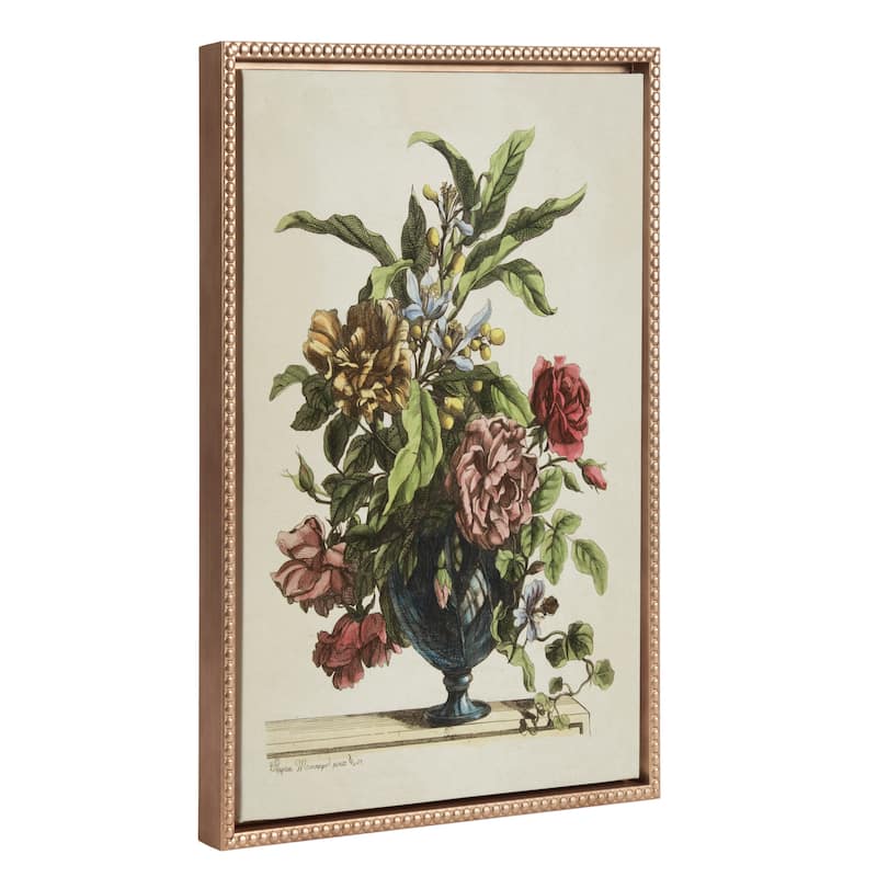 Kate and Laurel Sylvie Beaded Vase of Flowers, 1660 Framed Canvas by The Art Institute of Chicago - 18x24