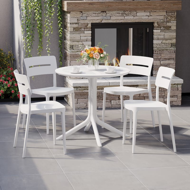 Frond and Form 4-Person Outdoor Round Dining Set