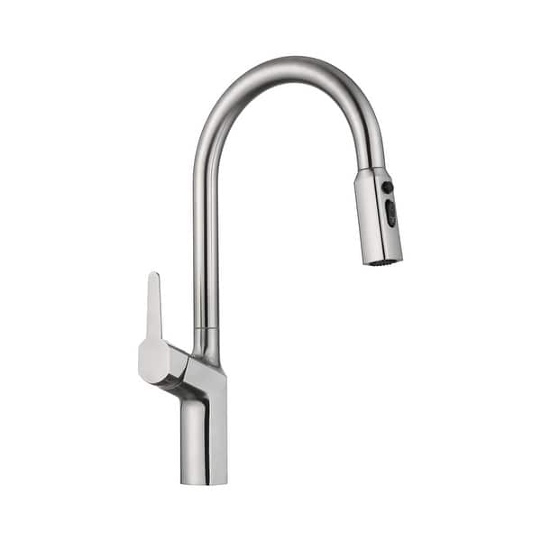 slide 2 of 12, Single Handle Kitchen Faucet with Pull-Down Sprayer Brushed Nickel