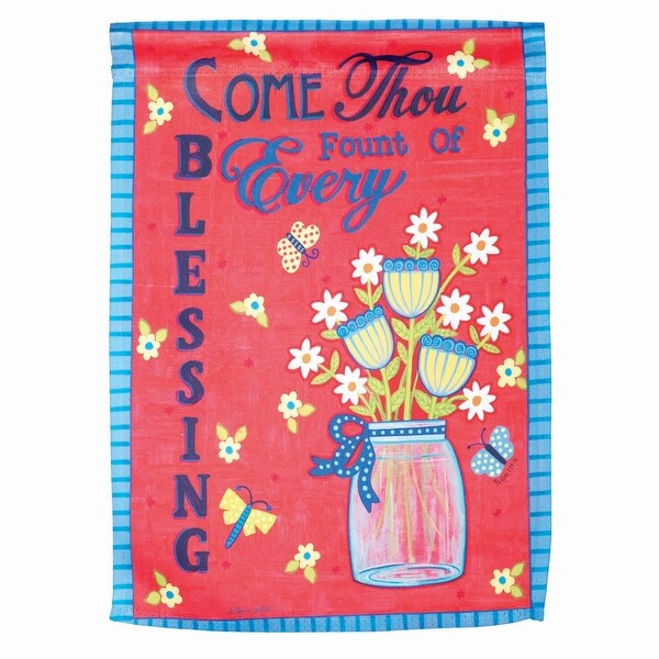 Floral Mason Jar and Butterflies Inspirational Garden Flag 18" x 13" - N/A