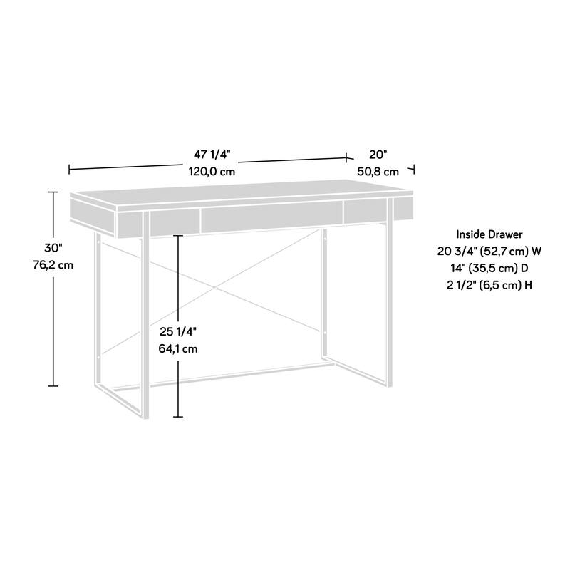 Wood Writing Desk with Elegant Design, Dark Brown