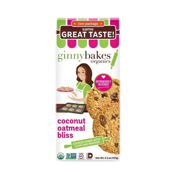 Ginny bakes Organics Oatmeal Cookie Bliss - Coconut - Case of 8 - 5.5 oz.