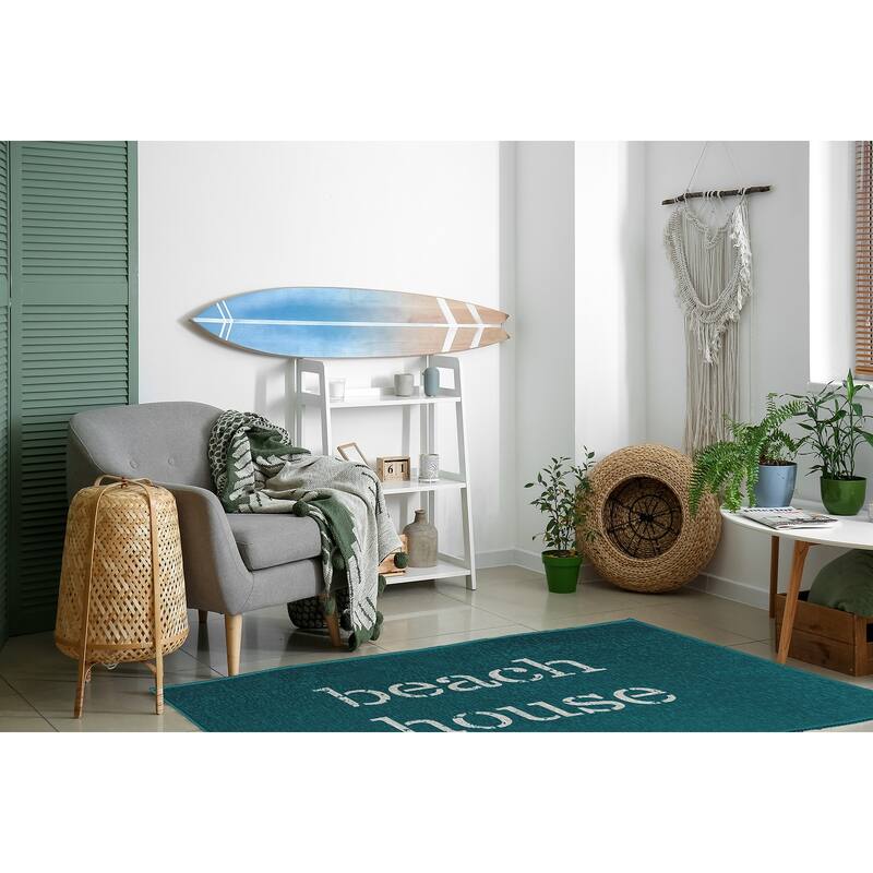 Beach House Nautical Chenille Rug