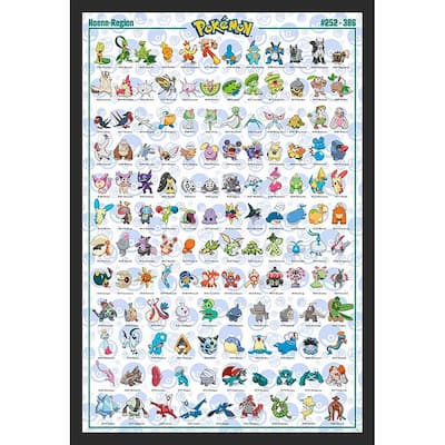 Pokemon - Hoenn Characters Framed Art Poster - 24 x 36 Inch