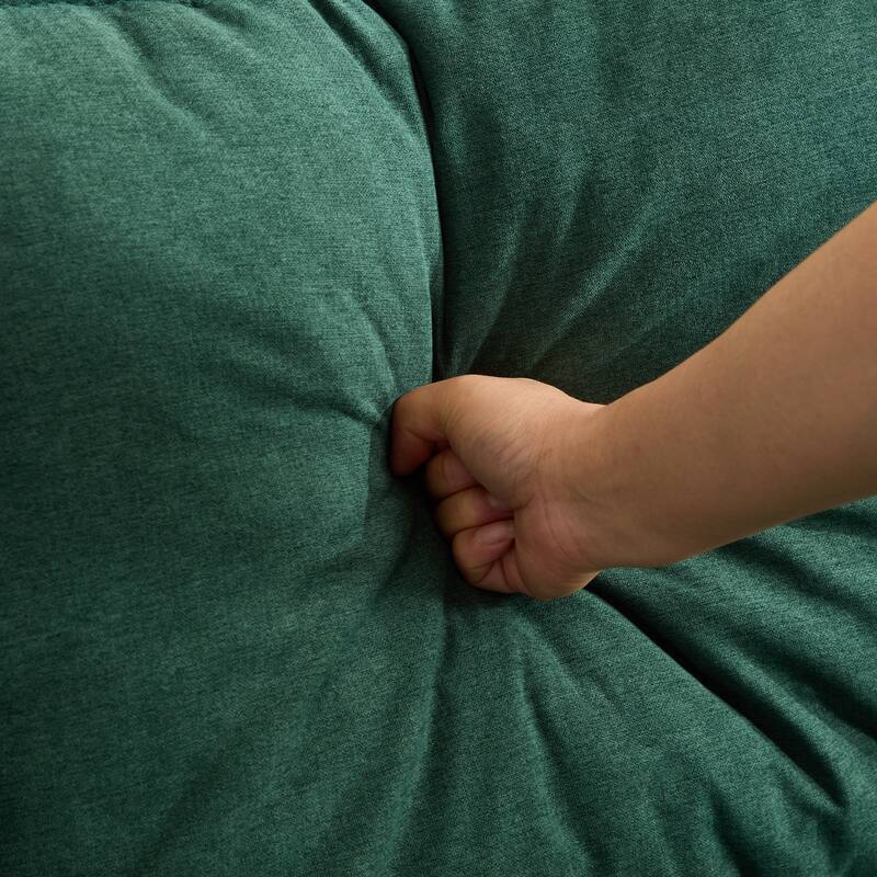 78" Fabric L-Shaped Sectional Sofa with USB, Ottoman & Magazine Bags (3-Seater)