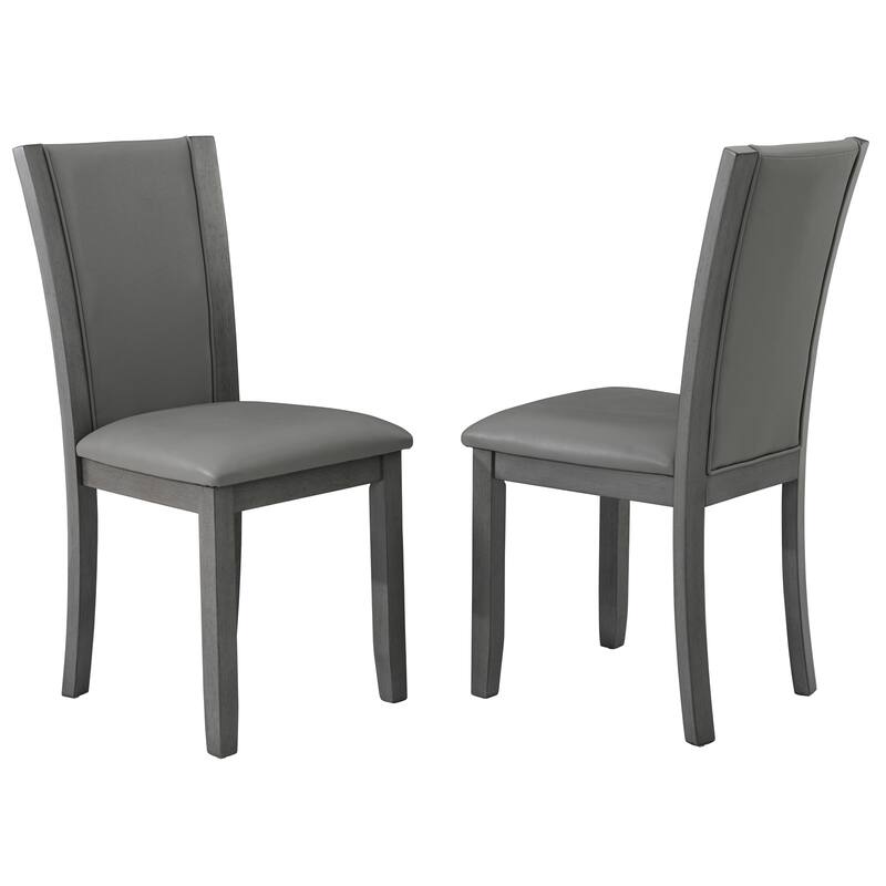 6-Piece Gray Kitchen Set with Upholstered Chairs and Padded Bench