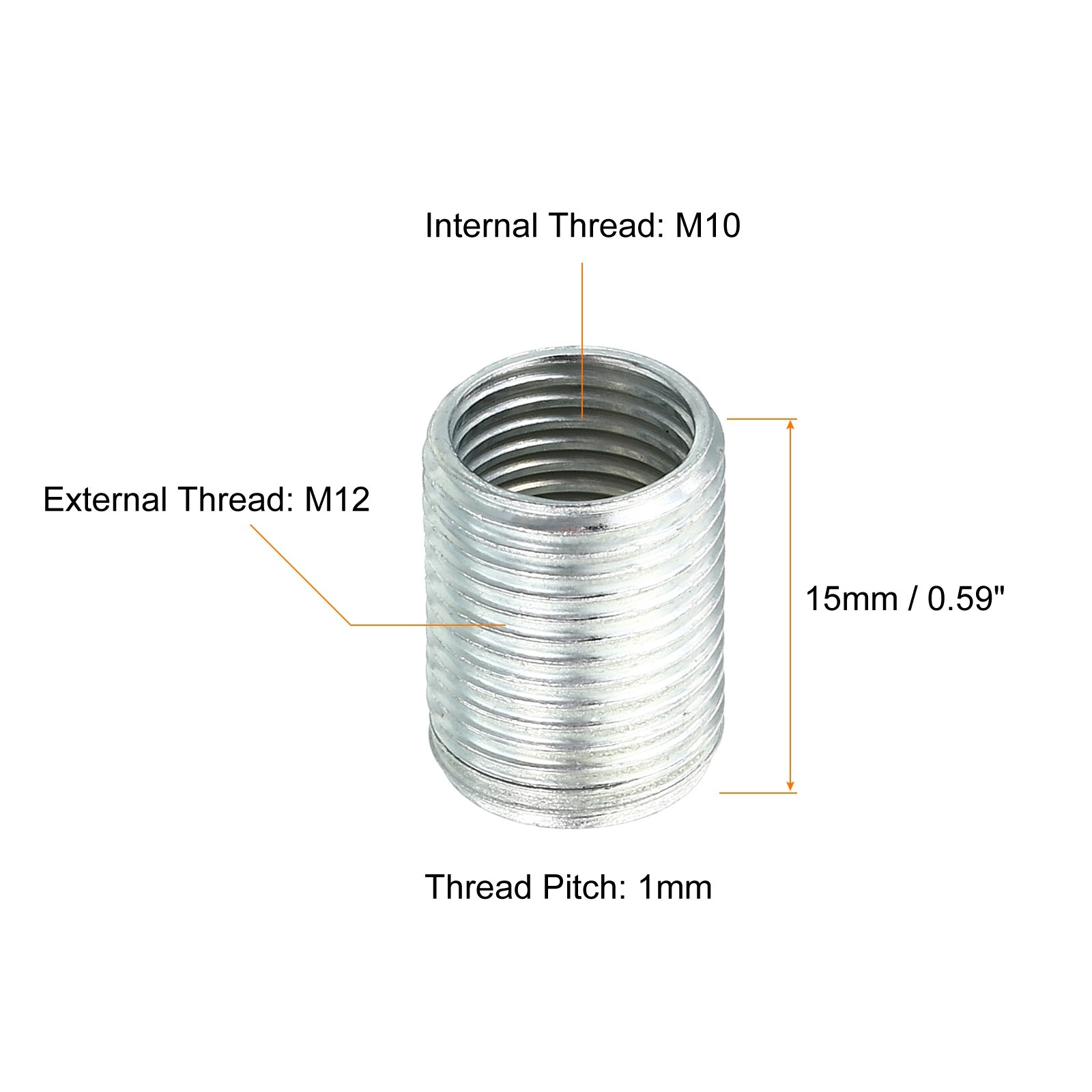 M12/M14 to M10 Thread Adapters Sleeve Reducing Nut 15mm Screw Coupler - Bed  Bath & Beyond - 37211896