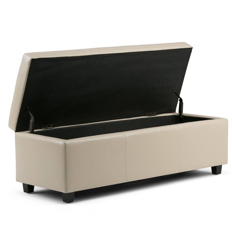 WYNDENHALL Franklin 48-in. Wide Contemporary Rectangular Storage Ottoman