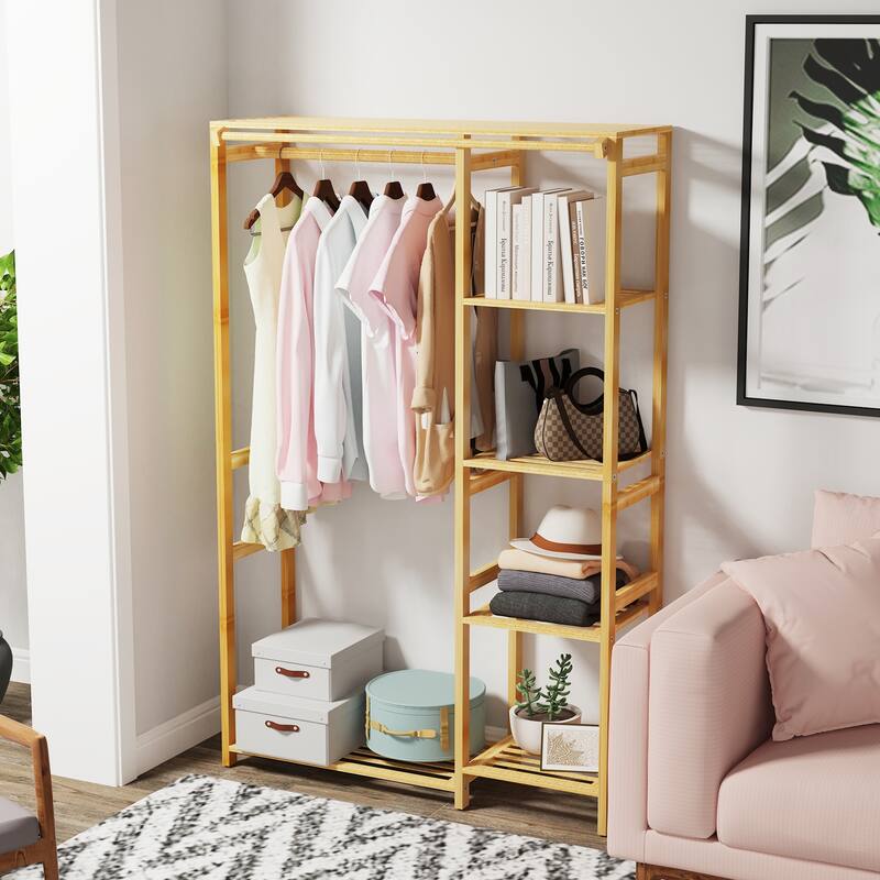 Free-standing Garment Rack Closet Organizer Coat Hanging Stand