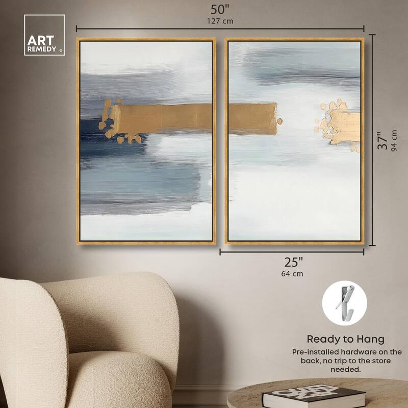 Azure Horizon III Canvas Set of 2 by Art Remedy