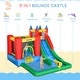 preview thumbnail 3 of 8, Outsunny 6-in-1 Kids Bounce House Inflatable Water Slide with Pool, Water Gun, Climbing Wall, Inflator Included