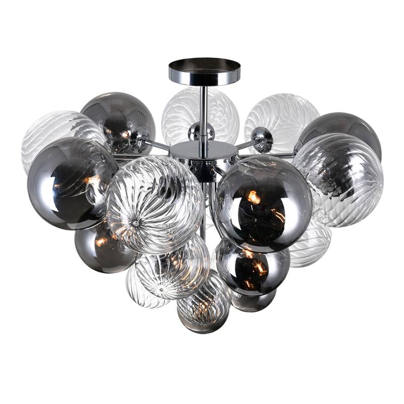 Pallocino 10 Light 25in Chrome Flush Mount