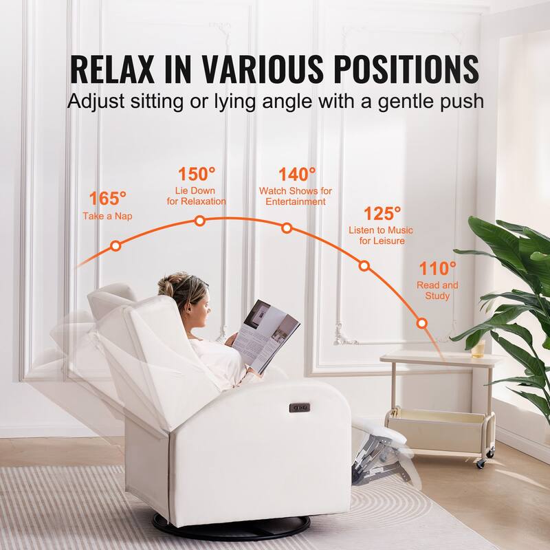Electronic Power Recliner and Swivel Glider for Living Room, Bedroom