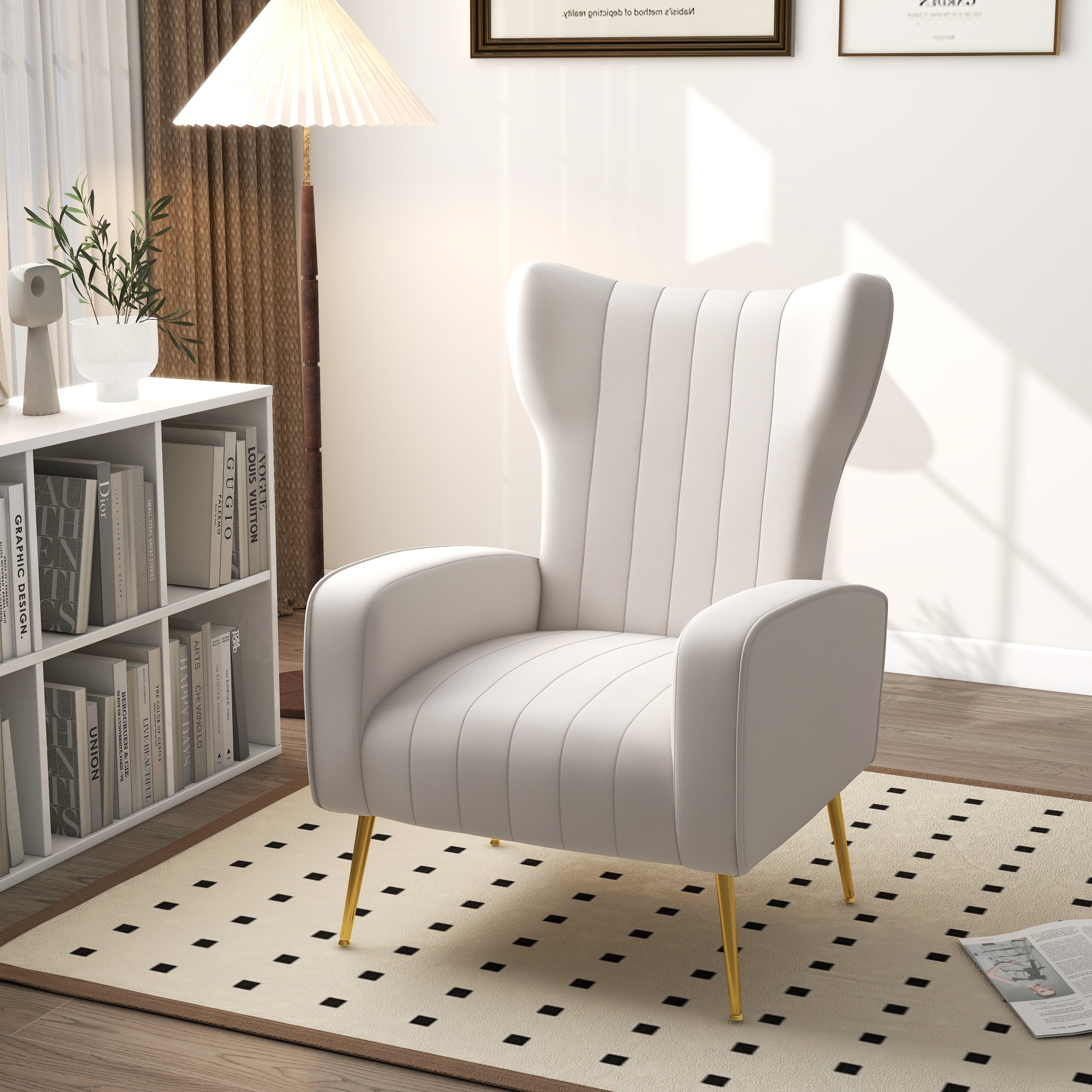 Paris velvet wingback best sale chair