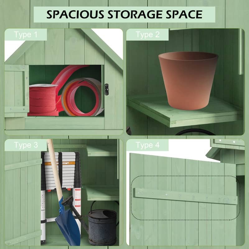 Single Door Wooden Garden Storage Shed