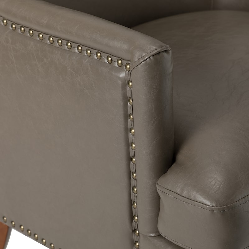 Konrad Comfy Living Room Vegan Leather Armchair by HULALA HOME