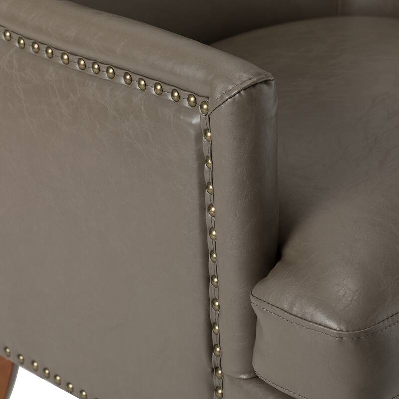 Konrad Comfy Living Room Vegan Leather Armchair by HULALA HOME