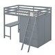 preview thumbnail 7 of 13, Twin Size Loft Bed with Wardrobe and Desk, Maximized Space, Grey