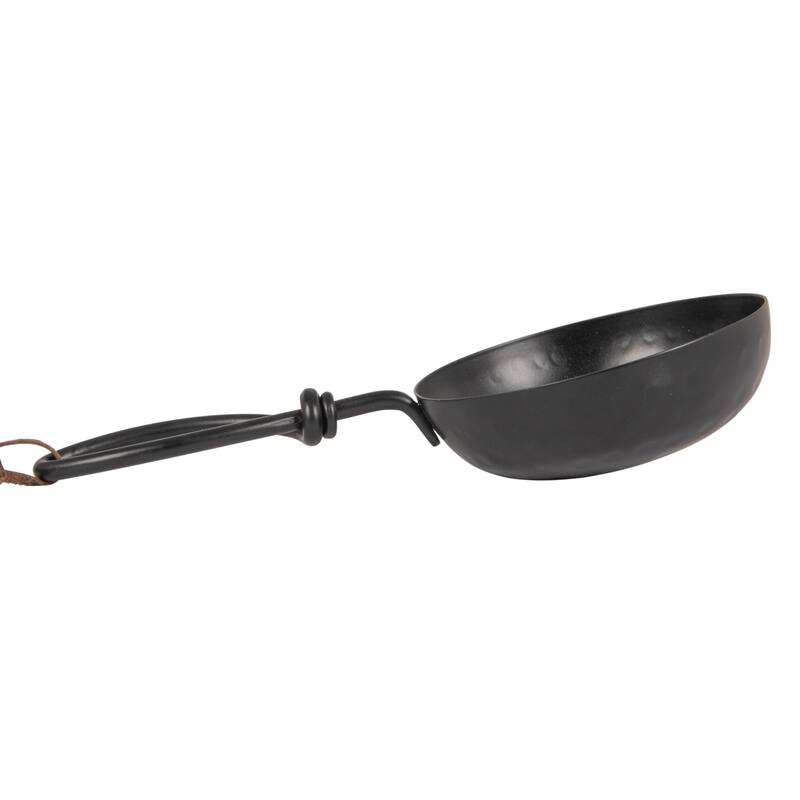 Hammered Stainless Steel Scoops with Leather Tie (Set of 4 Sizes)