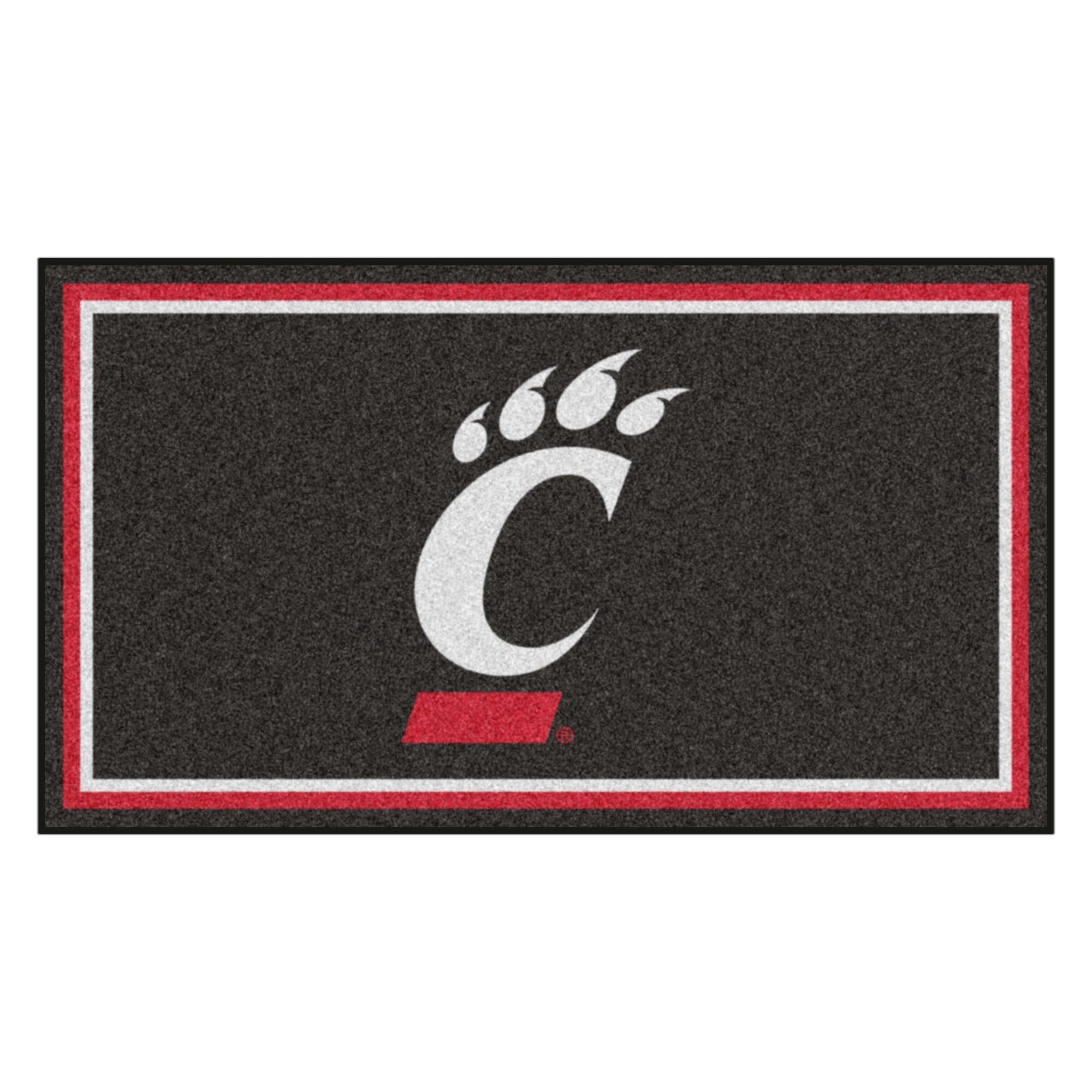 Shop 3 X 5 Black And White Ncaa Cincinnati Bearcats Rectangular Plush Area Throw Rug Overstock 29561044
