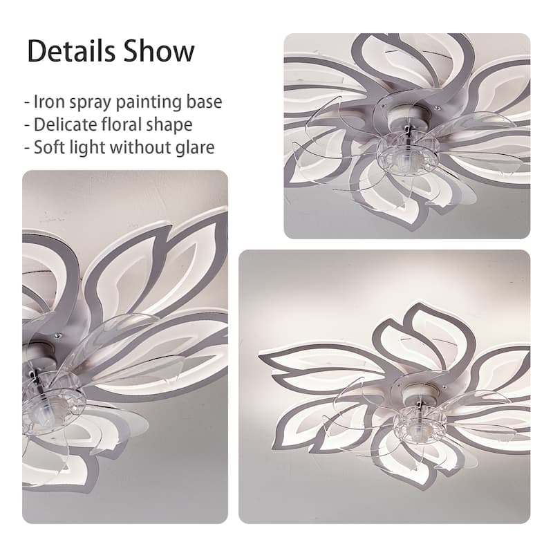 25.5In Ceiling Fan with Lights, Remote Control 3 Color Temperatures,6 Gear wind Speed Fan Light