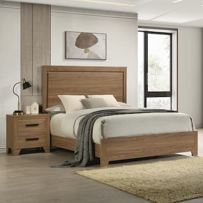 Furniture of America Nyess Modern Chestnut Brown 2-Piece Wood Kids Bedroom Set