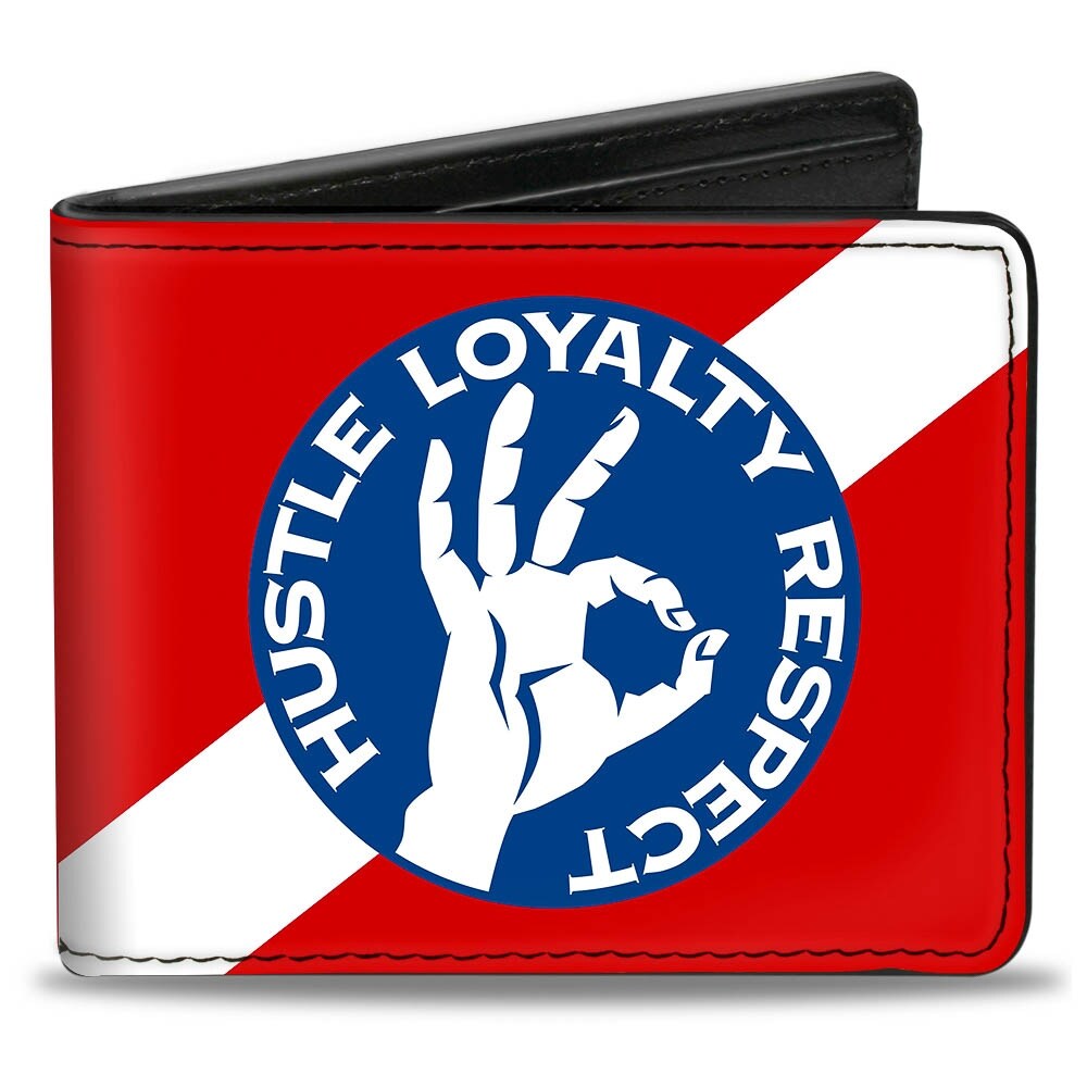 John Cena Hustle Loyalty Respect Hand Icon Stripe Red Blue White Bi Fold Bi Fold Wallet One Size Fits Most Overstock
