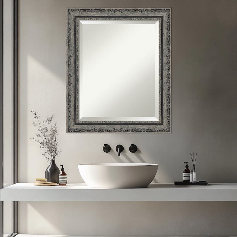 Filigree Beveled Framed Bathroom Vanity Wall Mirror