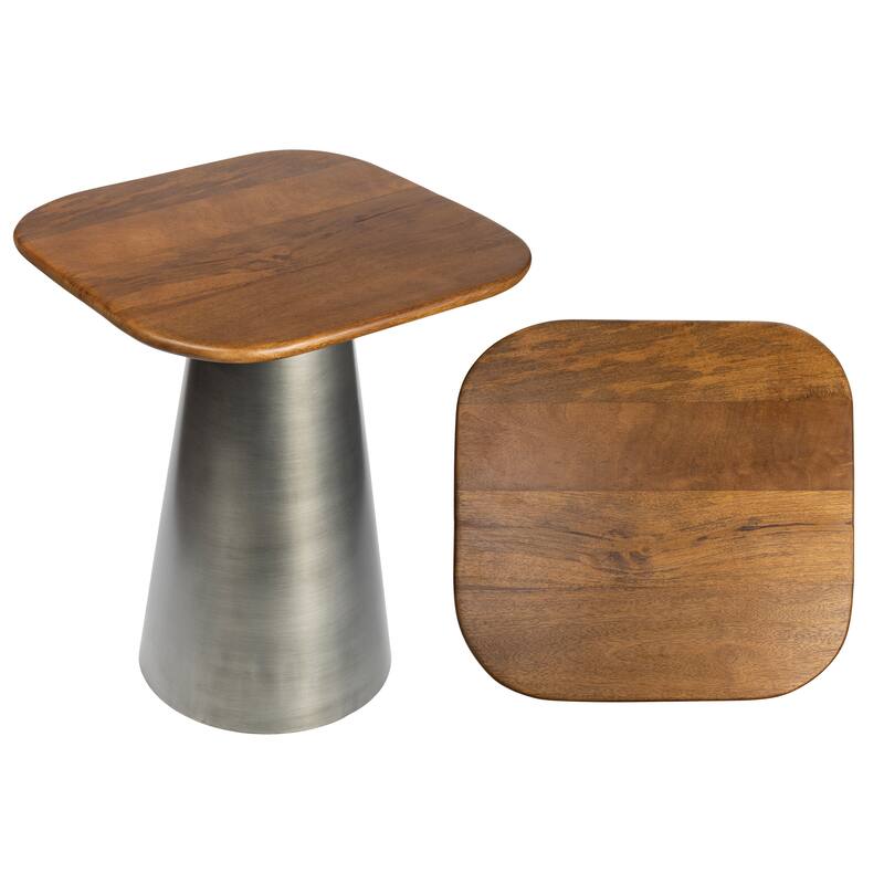 Skye 18" Square Wood/Metal Accent Table - 15.75L x 15.75W x 18H