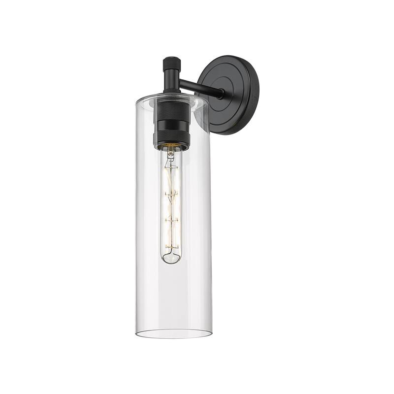 Innovations Lighting Crown Point - 1 Light 12" Wall-Mounted Sconce - Clear/Matte Black