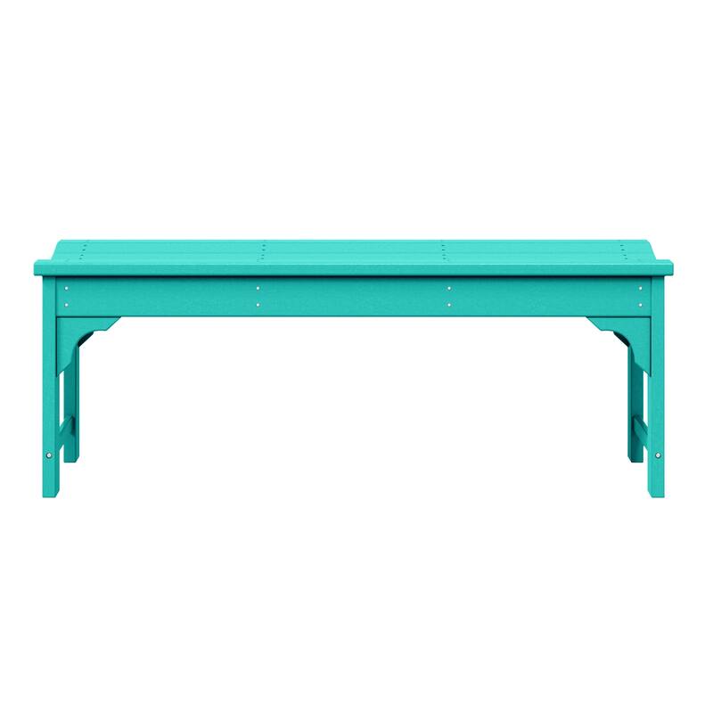 Polytrends Laguna Hdpe All Weather Outdoor Patio 48" Bench - Turquoise