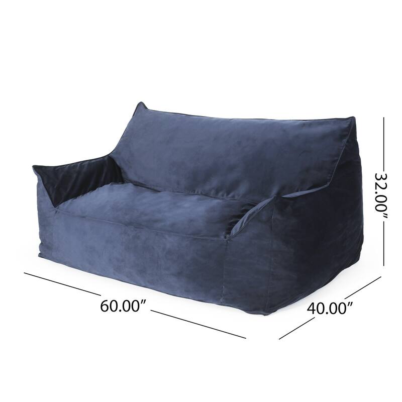 2 Seater sized Bean Bag Chair with Armrests - Dark Blue