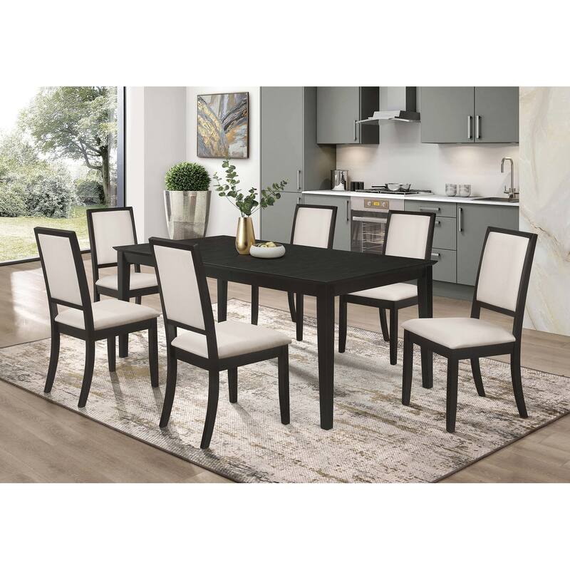 Alexander Black Rectangular Extension Leaf Dining Table
